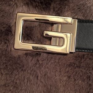 Gucci gold buckle reversible belt. Black and brown